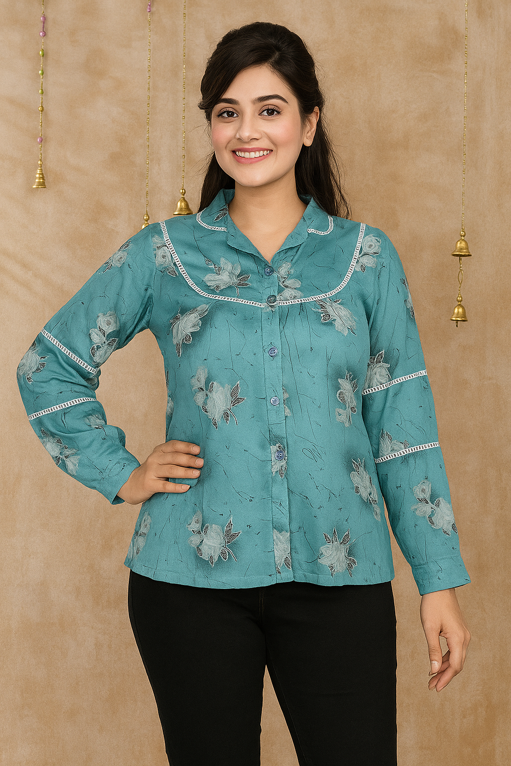 Premium bright coloured tops made of quality fabric and v shaped neck yellow colour